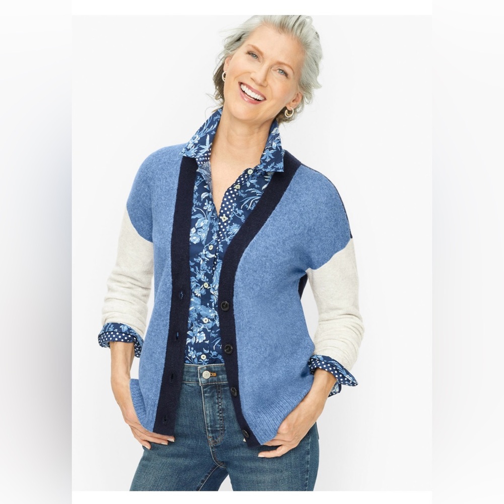 New with Tags Talbots Colorblock Cardigan size Large